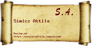 Simicz Attila névjegykártya